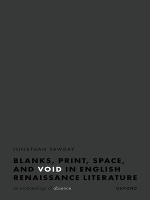 cover image of Blanks, Print, Space, and Void in English Renaissance Literature